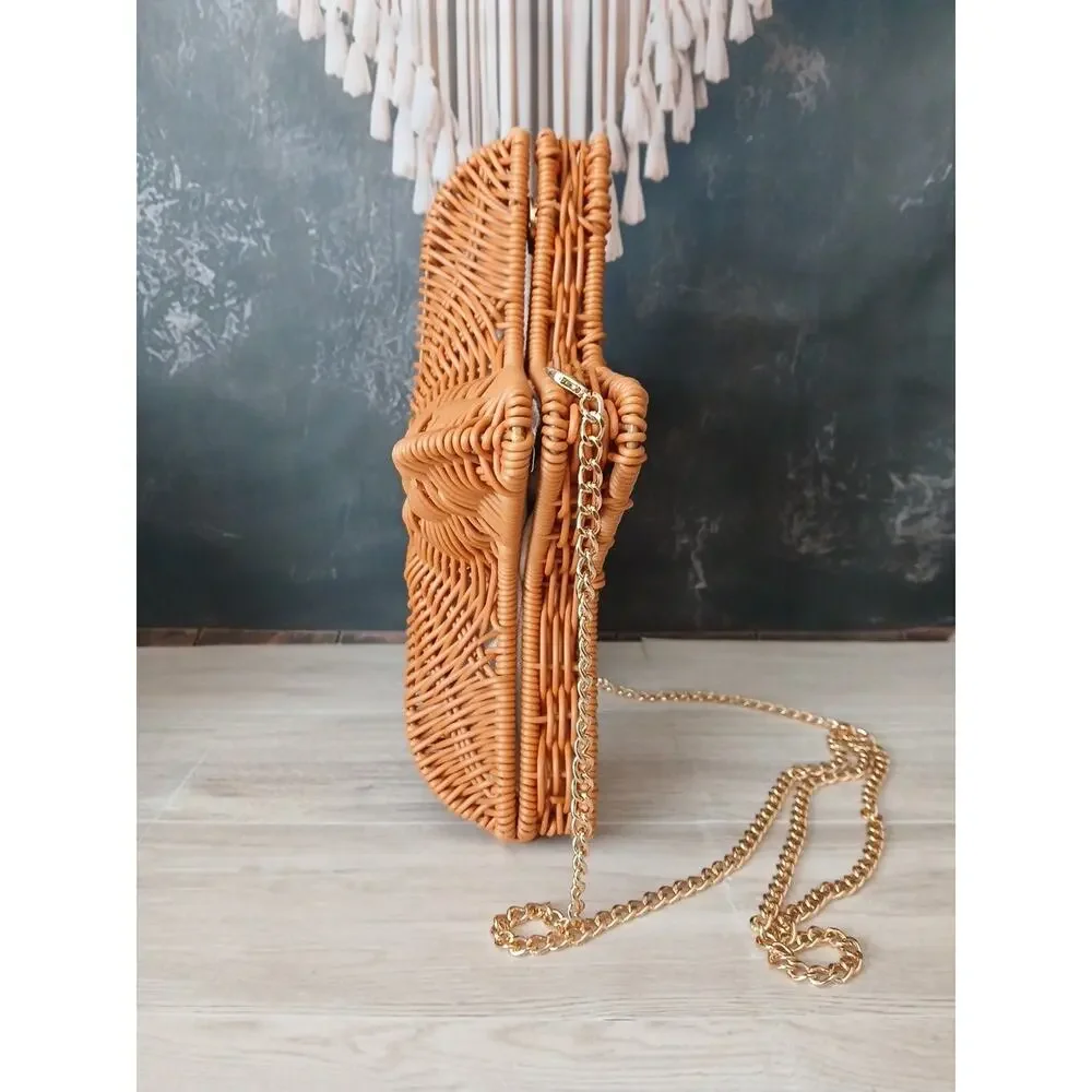 Tommy Bahama Wicker Starfish Crossbody Bag Purse Woven Raffia New With Tags